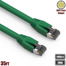 35FT Cat8 RJ45 Network LAN Ethernet S/FTP Patch Cable Copper 2GHz 40Gbps Green