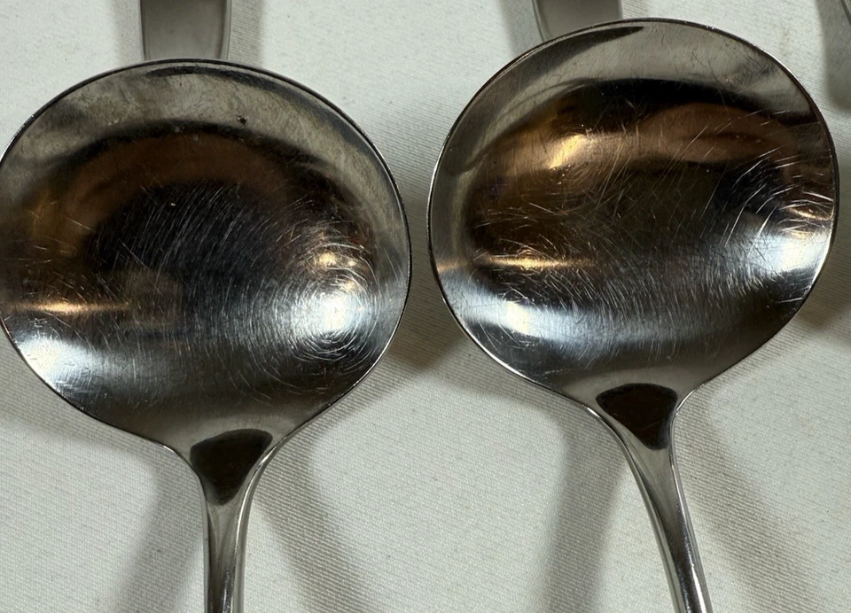 Lauffer DESIGN 2 cucharas de sopa/postre de acero inoxidable 6-1/4", lote de 6 - Alemania Foto 3 de 4