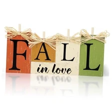 Decorations for Home Wooden fall home decor 5 Pcs, FALL in love Large Fall