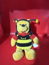 Vintage Disney Winnie The Pooh w Tag BUMBLE BEE Valentine Bean Bag 8" Plush 1998