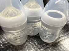 Philips AVENT 4oz/125ml Wide Neck Baby Bottles Set of 3, BPA-Free, Clear, White