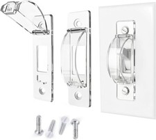 Light Switch Guard, 2 Pack Clear Light Switch Lock, Light Switch Cover Guard, Ch