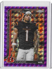 2025 Topps Chrome #58 Ja'Marr Chase Image Variation Purple Geo. Ref. 02/75 (KH2)