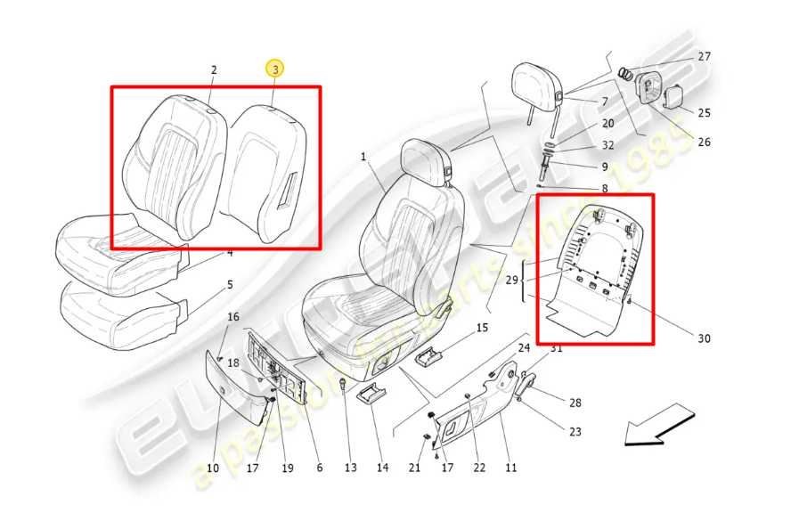 17-21 Maserati Ghibli 3.0L RWD Front Passenger Right Side Backrest Upper Cushion
