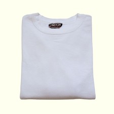 VTG USA MADE 90s WAFFLE KNIT WHITE CREWNECK COTTON KNIT SWEATSHIRT CARLTON SZ XL