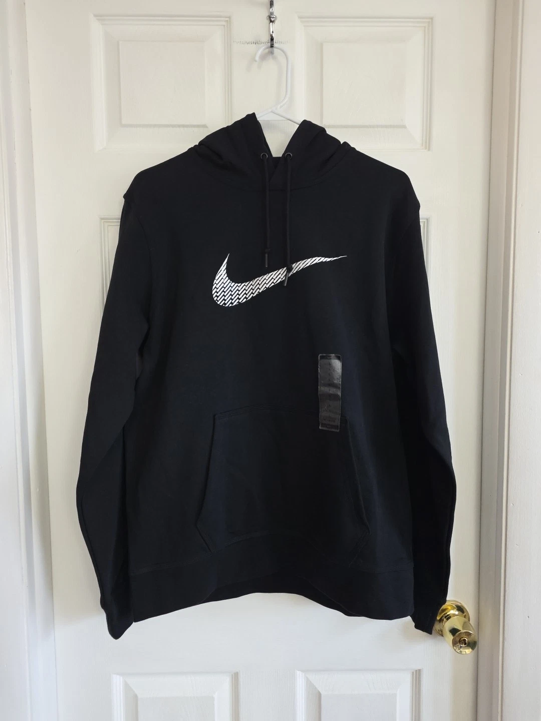 New Nike Therma Fit Pullover Swoosh Training Athletic Hoodie Men's Size L Black