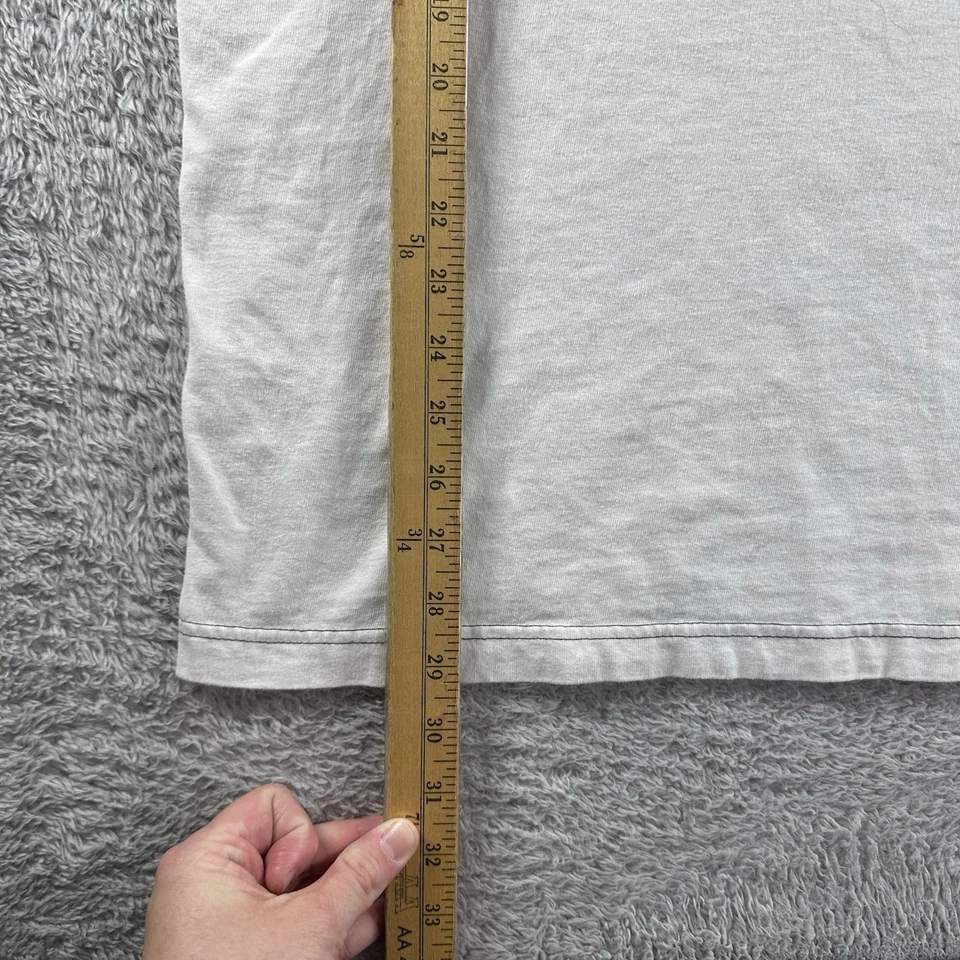 ВИНТАЖНАЯ мужская рубашка Mecca США 3x белая с надписью Y2K хип-хоп уличная одежда - Изображение 3 из 4