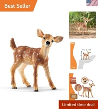 Detailed White-Tailed Fawn Figurine - Fun 2.1 Inch Play Figure for Boys & Girls