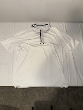 Vintage Oakley Polo T-shirt Retro Y2K Size XL White / Black Short Sleeve Cotton