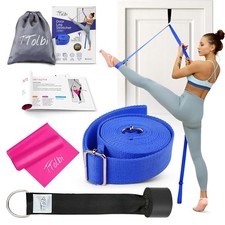 Stretching Strap with Door Anchor  Resistance Band   Leg Stretcher Deep Blue