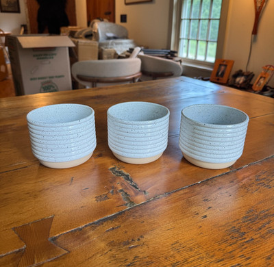 Plastic 4 Inch Plant Pots Decorative Indoor / Outdoor Planters White Tan 3 Pack