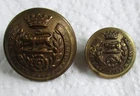2x UK Army:"YORK & LANCASTER REGIMENT BRASS BUTTONS" (25mm-18mm, WW1-WW2 Period)