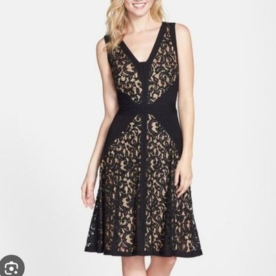 Tadashi Shoji Lace Overlay Dress Fit & Flare 12 Evening Formal Sleeveless Black | eBay Tadashi Shoji Lace Overlay Dress Fit & Flare 12 Evening Formal Sleeveless Black | eBay