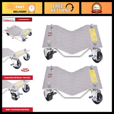 2 Pack Car Wheel Dolly Set - 3,000 lb Capacity Tire Dollies for Vehicle Storage