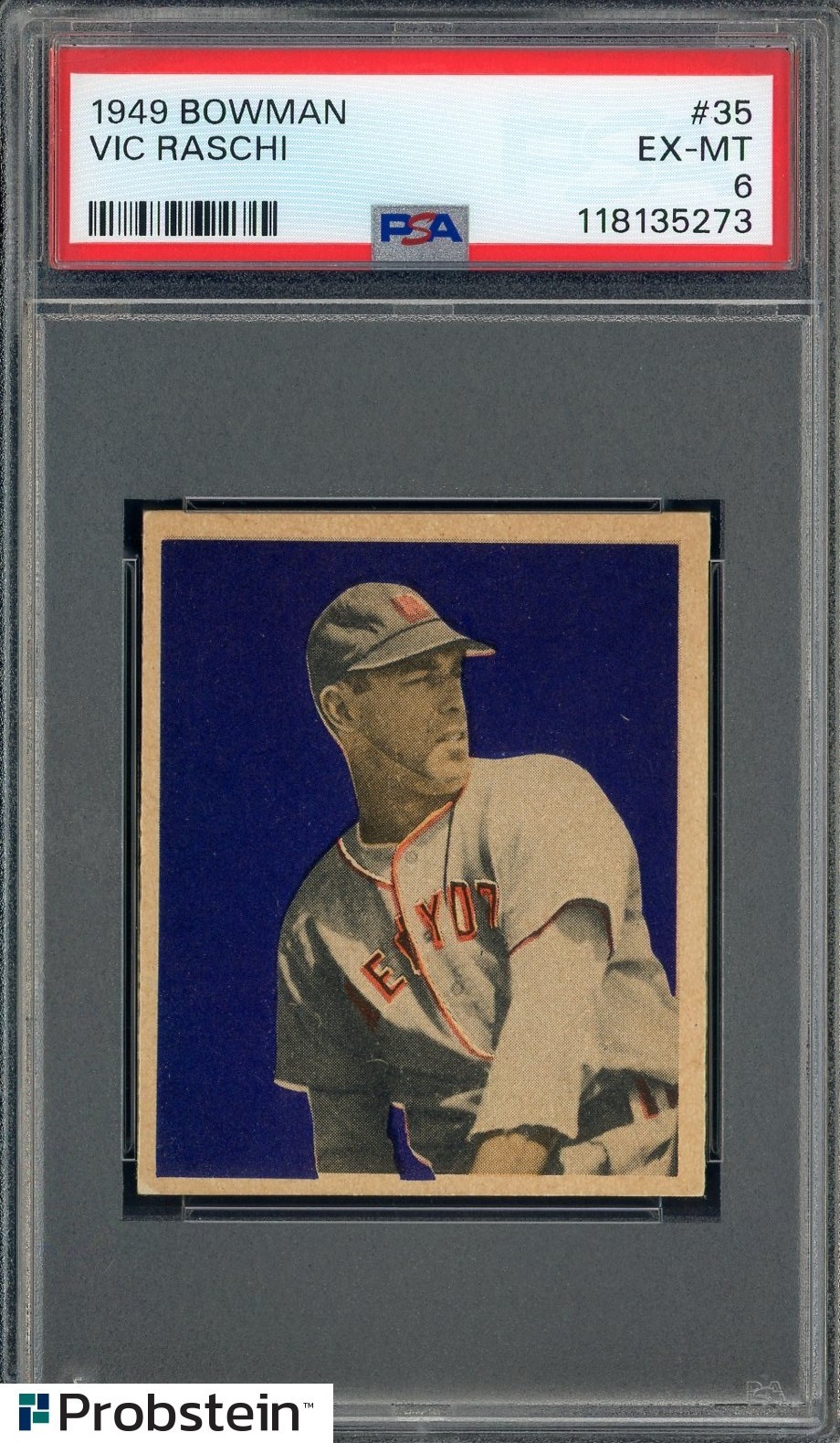 1949 Bowman #35 Vic Raschi New York Yankees RC Rookie PSA 6 EX-MT