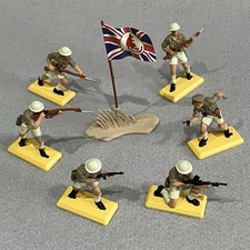 Britains Compatible Deetail 6x WW2 British Desert Rats (DSG) METAL BASES
