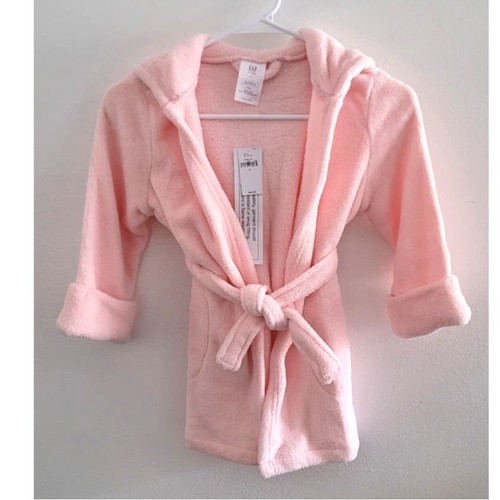 Gap Kids Girls' Recycled Fuzzy Robe Pink Cameo Size 4 NEW - Picture 9 of 9