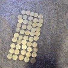 silver .835, 50 Venezuela  25Centimos Coins   1954 Circulated Lot