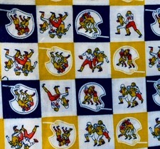 VINTAGE FABRIC: M LOWENSTEIN & SONS, COTTON, FOOTBALL THEME:  46