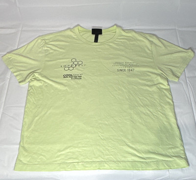H&M COOLMAX Men's Green Graphic Print Crew Neck Short Sleeve T-Shirt L Logo City