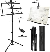 Portable Adjustable Music Stand with Light