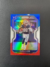 2020 Panini Prizm Football CeeDee Lamb Rc Rookie Red White Blue Prizm BJHT