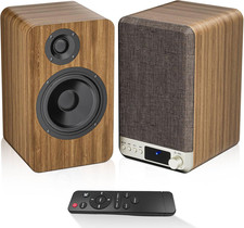 Powered Bookshelf Speakers, 60W Record Player Speakers with 3.5 Inch Woofer, Act