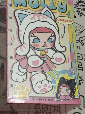 Pop Mart MOLLY PEEK A BOO 1/8 Action Figure   confirmed box (WHITE Cat)US Seller