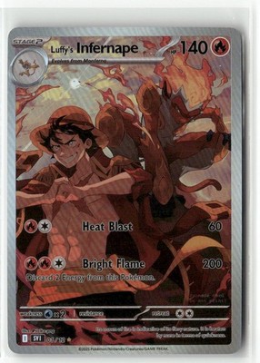 MONKEY D LUFFY AND INFERNAPE Crossover One Piece Collectible Anime Card