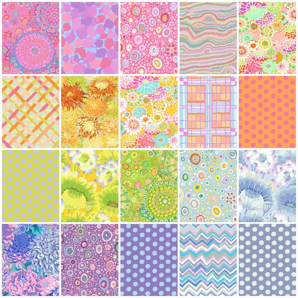 Paquete de 42 telas para acolchar Kaffe Classics Plus sorbete de 10 pulgadas Foto 2 de 3