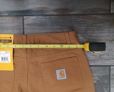Carhartt Boys Loose Fit Pant Adjustable Waist Bootcut Brown Work Utility Sz L