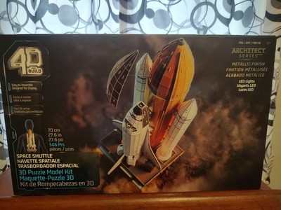 4D Build Architect Series Space Shuttle 3D Puzzle Kit Metallic Finish LED Lights