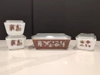 Vintage Pyrex Early American Refrigerator Dishes and Lids Complete Set