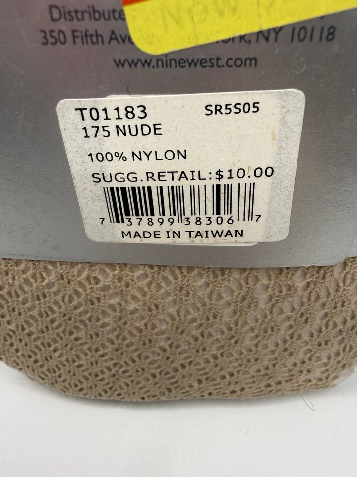 Medias de encaje Nine & Company by Nine West S/M patrón de red desnuda 100 % nailon nuevas con etiquetas Foto 3 de 4