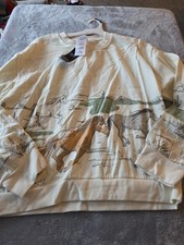 Nwt Isaac Morris Cream Colored Horses Running Sweater Size Large For Women