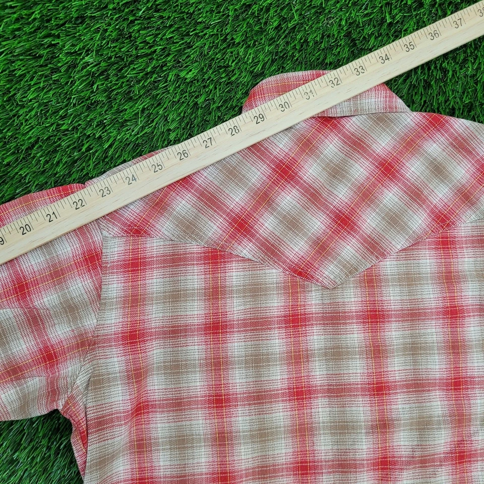 复古 70 年代 Champion Western 嬉皮衬衫小号 19x30 格子 — 第 3/4 张图片