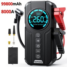 8000A Car Jump Starter Air Compressor Cordless Pump Battery Booster Power Bank