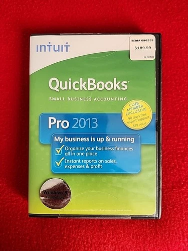 INTUIT QUICKBOOKS PRO 2013 FOR WINDOWS 7, 8, XP, VISTA, W/LICENSE, EXCELLENT.