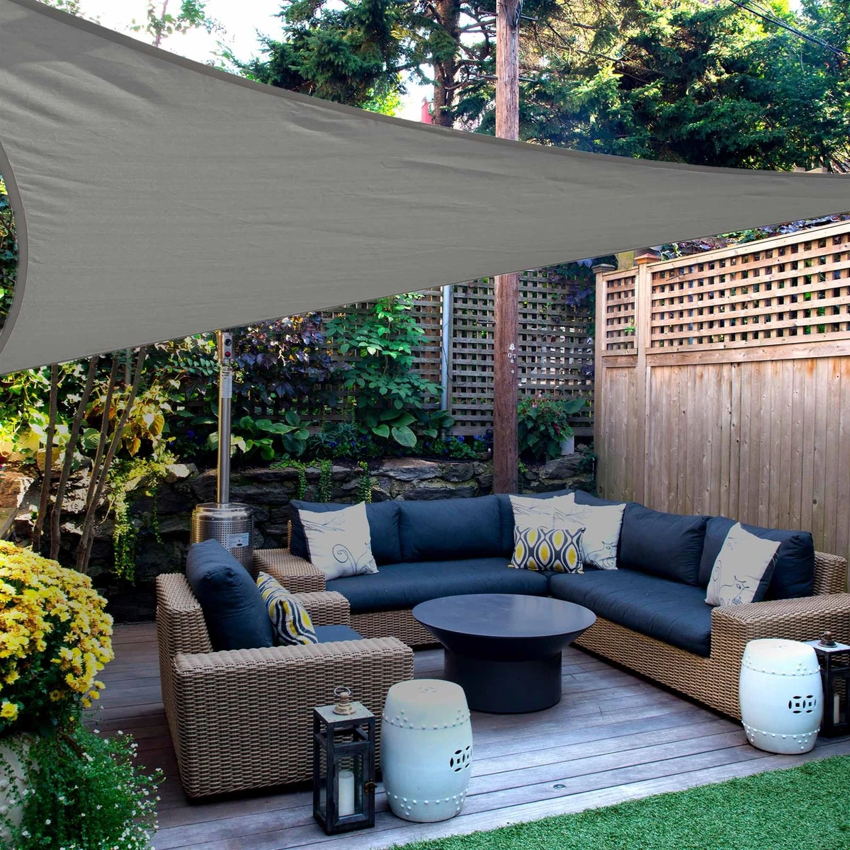 Brentfords Sun Shade Sail Outdoor Awning Canopy Triangle Patio Waterproof Cover