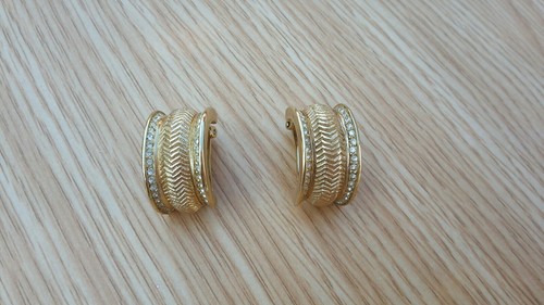 Boucles D'oreilles Clips Dorées Vintage Authentiques - Occasion, TBE