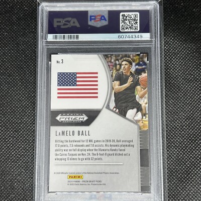 2020 Panini Prizm DP Basketball LAMELO BALL RC #3 PSA 10 GEM-MT