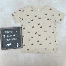 RYLEE + CRU Tugboat Raw Edge Tee Shirt Top Size 10-12Y