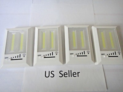4 pk COB LED Wall Lighted Switch Wireless Night Light Battery Included 253 USA