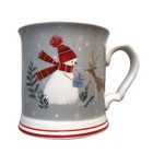 Grace Teaware Coffee Cup Fine Porcelain Mug 12 oz Snowman Winter Holiday EUC