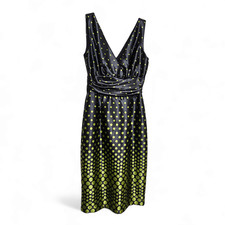 Eliza J Women's Satin Sleeveless Empire Waist Polka Dot Cocktail Dress Size 4