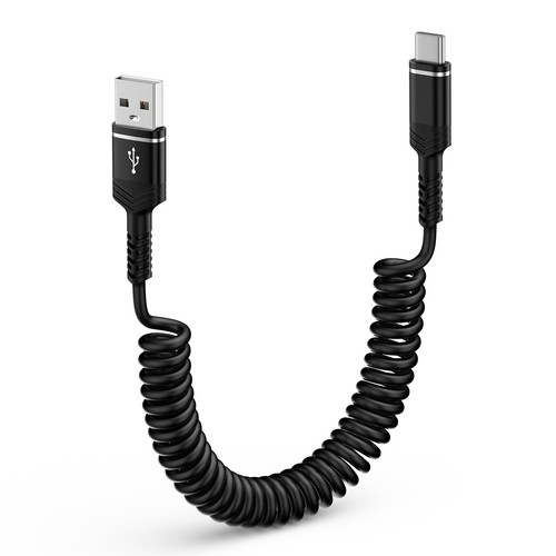 Samsung A15 Charger Cable 3FT for Car, Short Android Auto Coiled USB A