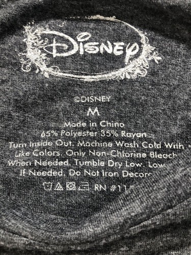 Disney Shirt Womens Medium Beauty and the Beast Crew Neck Short Sleeve Gray - Picture 3 of 4