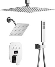 Brass Shower System Chrome Shower Faucet Set Thermostatic Digital Display Valve