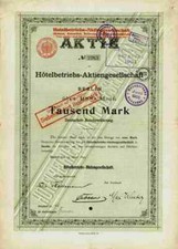 Hoteloperations AG 1899 Berlin Bristol Kaiserhof Bellevue Baltic Central Kempinski