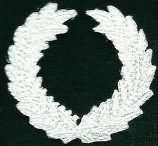 1 1/2" SCA All White Olive Laurel Wreath Embroidery Patch